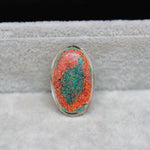 Garden quartz drill fill cabochon 27x27mm oval side view 9mm dome profile