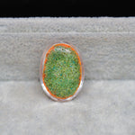 Garden quartz drill fill cabochon 25x18mm oval side view 9mm dome profile