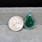 Garden quartz drill fill cabochon 26x18mm pear deep green mineral fill Pedra Gems