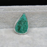 Garden quartz drill fill cabochon 26x18mm pear side view 10mm dome profile