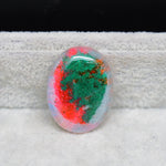 Garden quartz drill fill cabochon 30x22mm oval top view coin size comparison