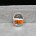 Garden quartz drill fill cabochon 22x16mm oval top view coin size comparison