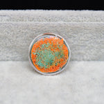 Garden quartz drill fill cabochon 22x22mm round side view 7mm dome profile