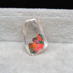 Garden quartz drill fill cabochon 29x17mm freeform side view 8mm dome profile