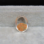 Garden quartz drill fill cabochon 22x16mm oval side view 9mm dome profile