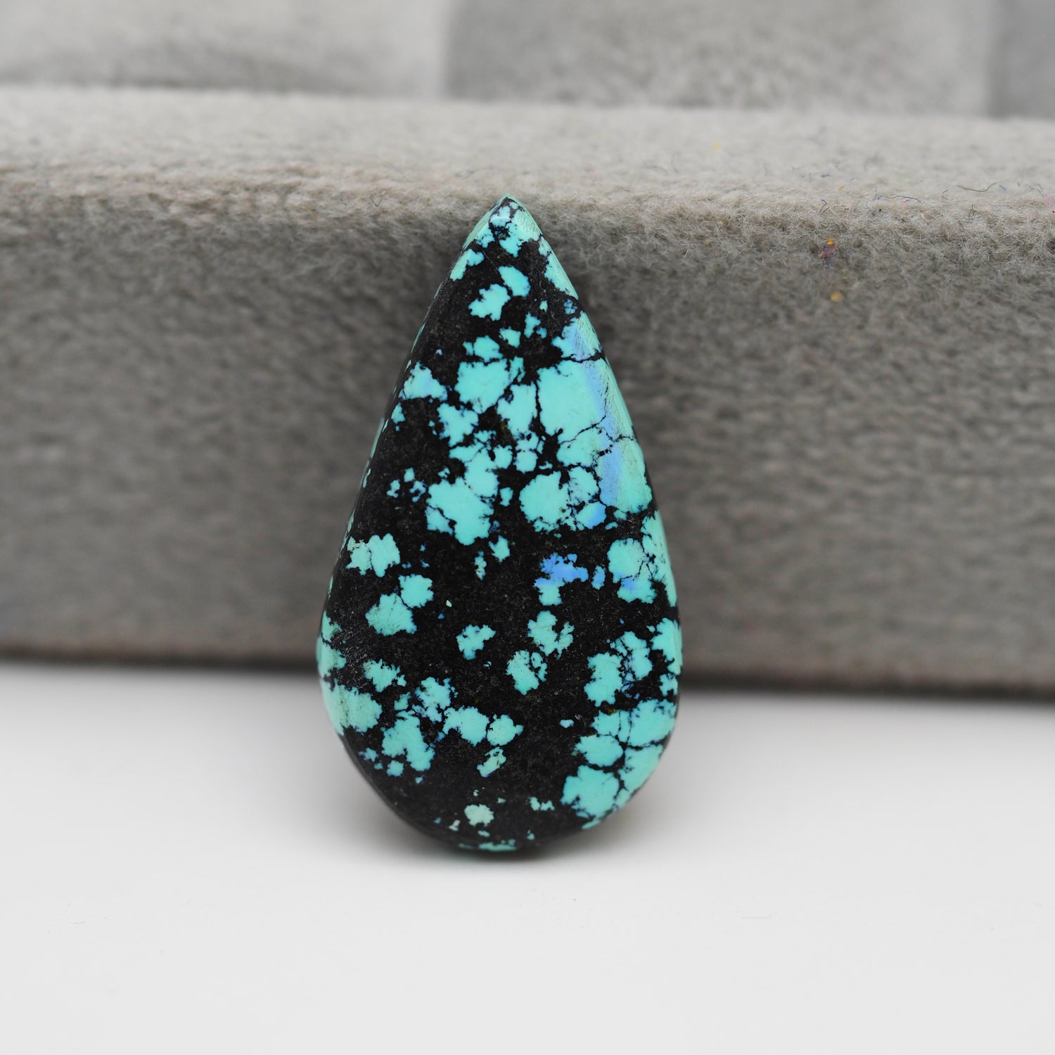 Tibetan Turquoise Cabochon Gemstone Pear Shape 24x13x3 MM