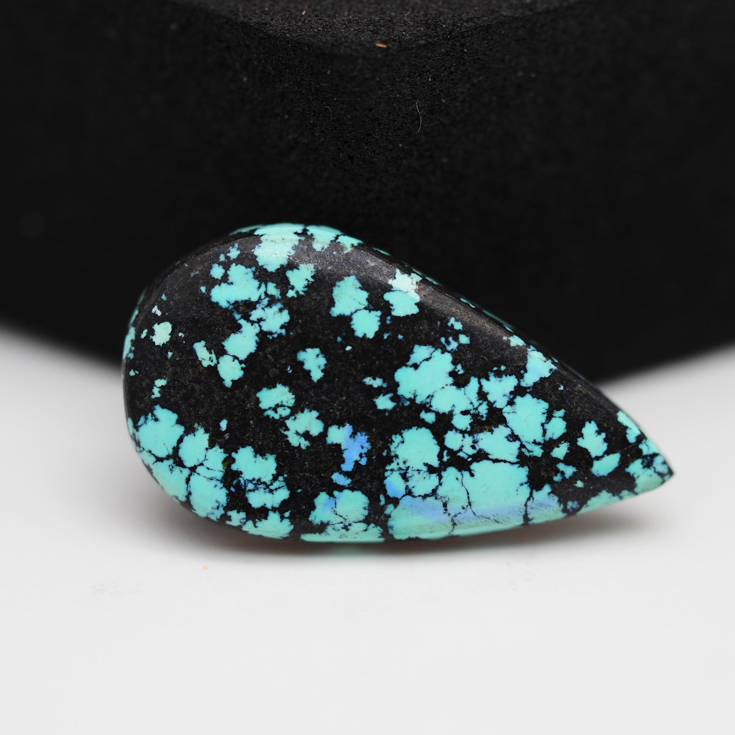 Tibetan Turquoise Cabochon Gemstone Pear Shape 24x13x3 MM
