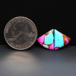 Cotton Candy Trapezoid Cabochon Pair 10x14x3mm 8.5ct - turquoise blue, pink and white - Pedra Gems