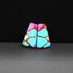 Cotton Candy Trapezoid Cabochon Pair 20x12x3mm 14.5ct - turquoise blue, white and pink - Pedra Gems
