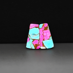 Cotton Candy Trapezoid Cabochon Pair 18x10x3mm 11.5ct - pink and turquoise blue - Pedra Gems