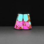 Cotton Candy Trapezoid Cabochon Pair 19x11x3mm 13ct - pink and turquoise blue - Pedra Gems