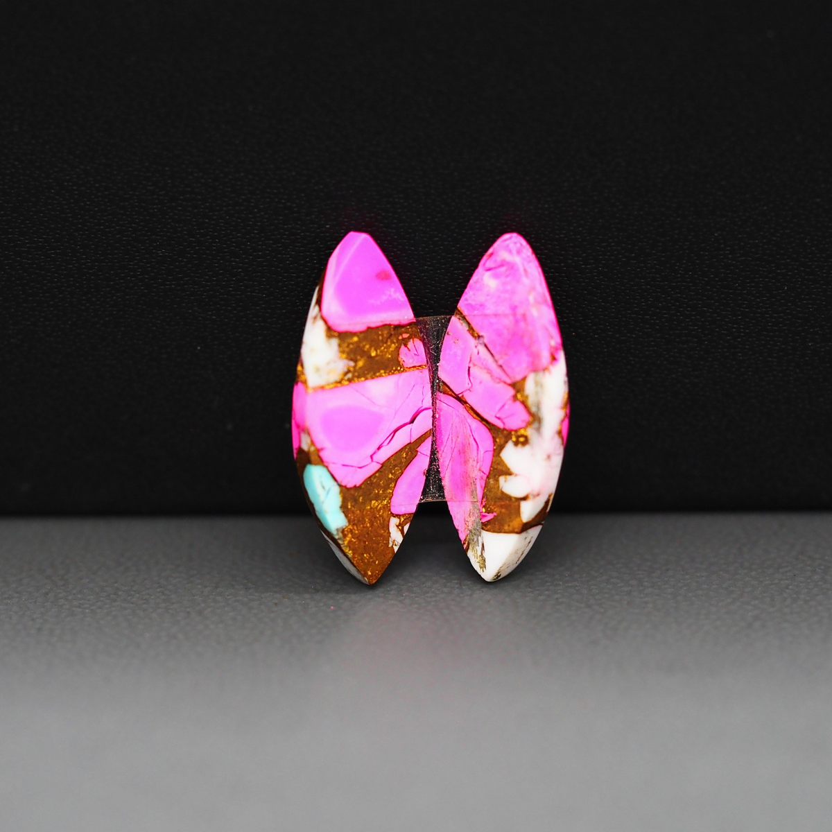 Cotton Candy Marquise Cabochon Pair 22x9x4mm 11.5ct - pink and white - Pedra Gems