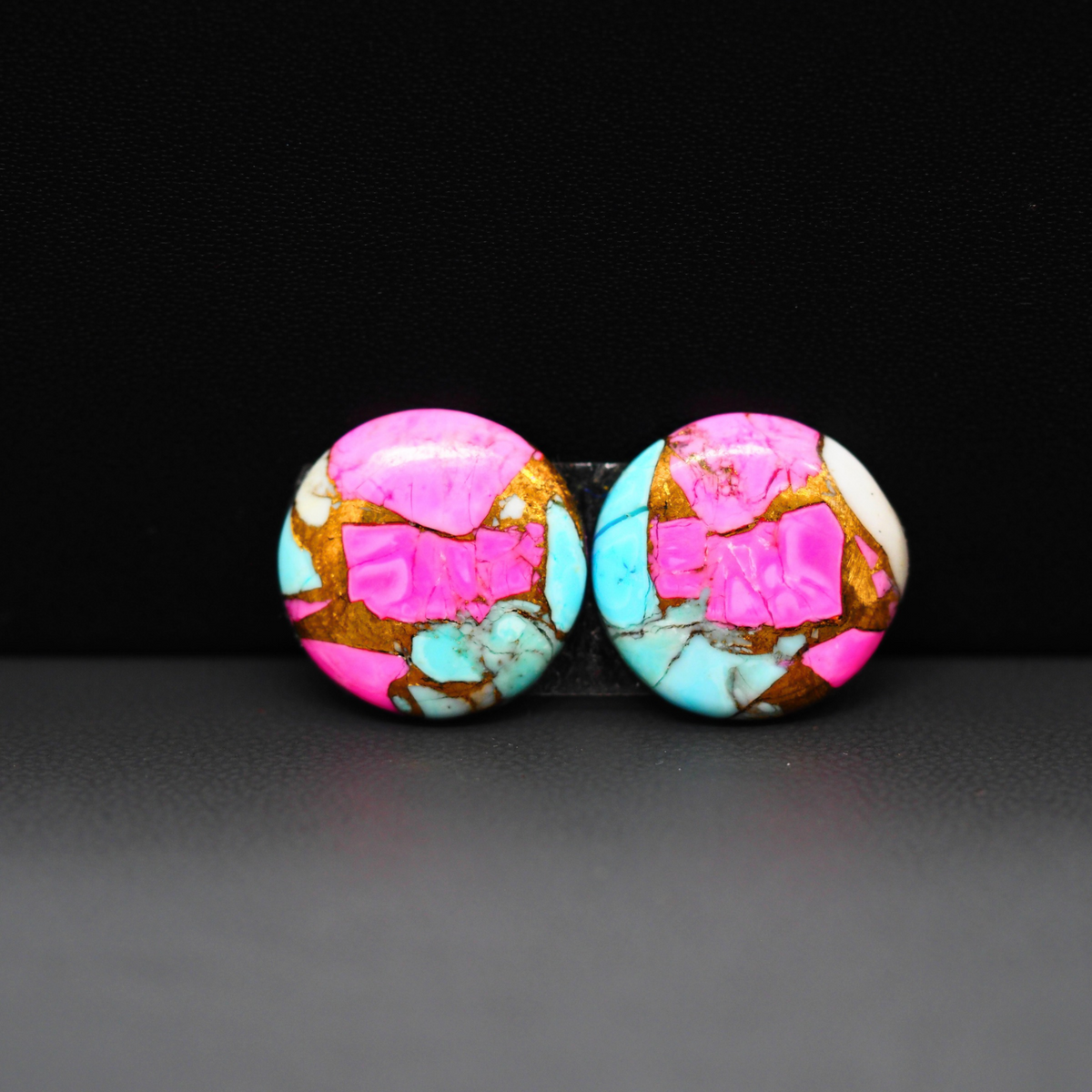 Cotton Candy Pair 16x16x3mm 15.5ct