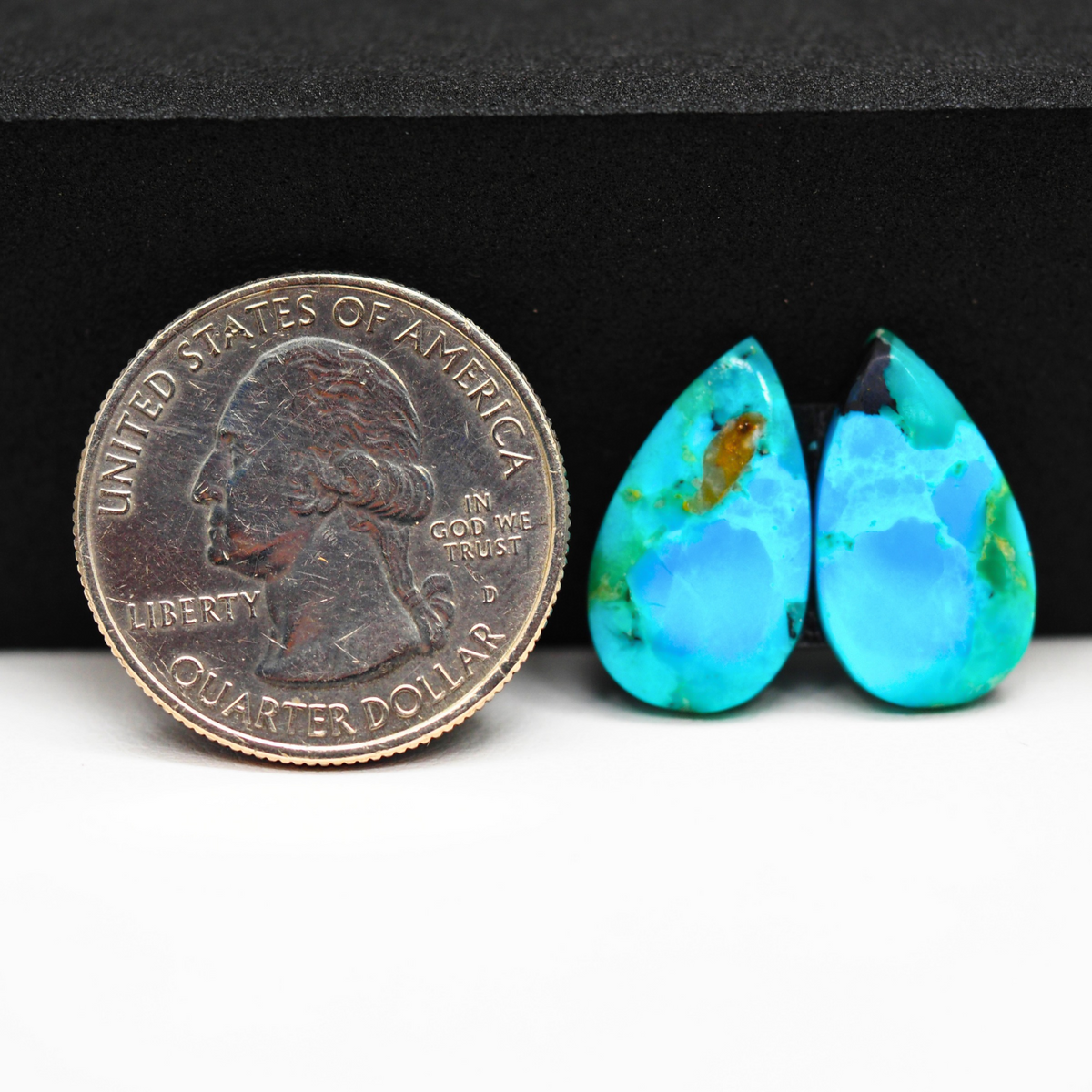 Mohave Buffalo composite pair 19x11x3mm 10ct pear cabochon Kingman - photo 1