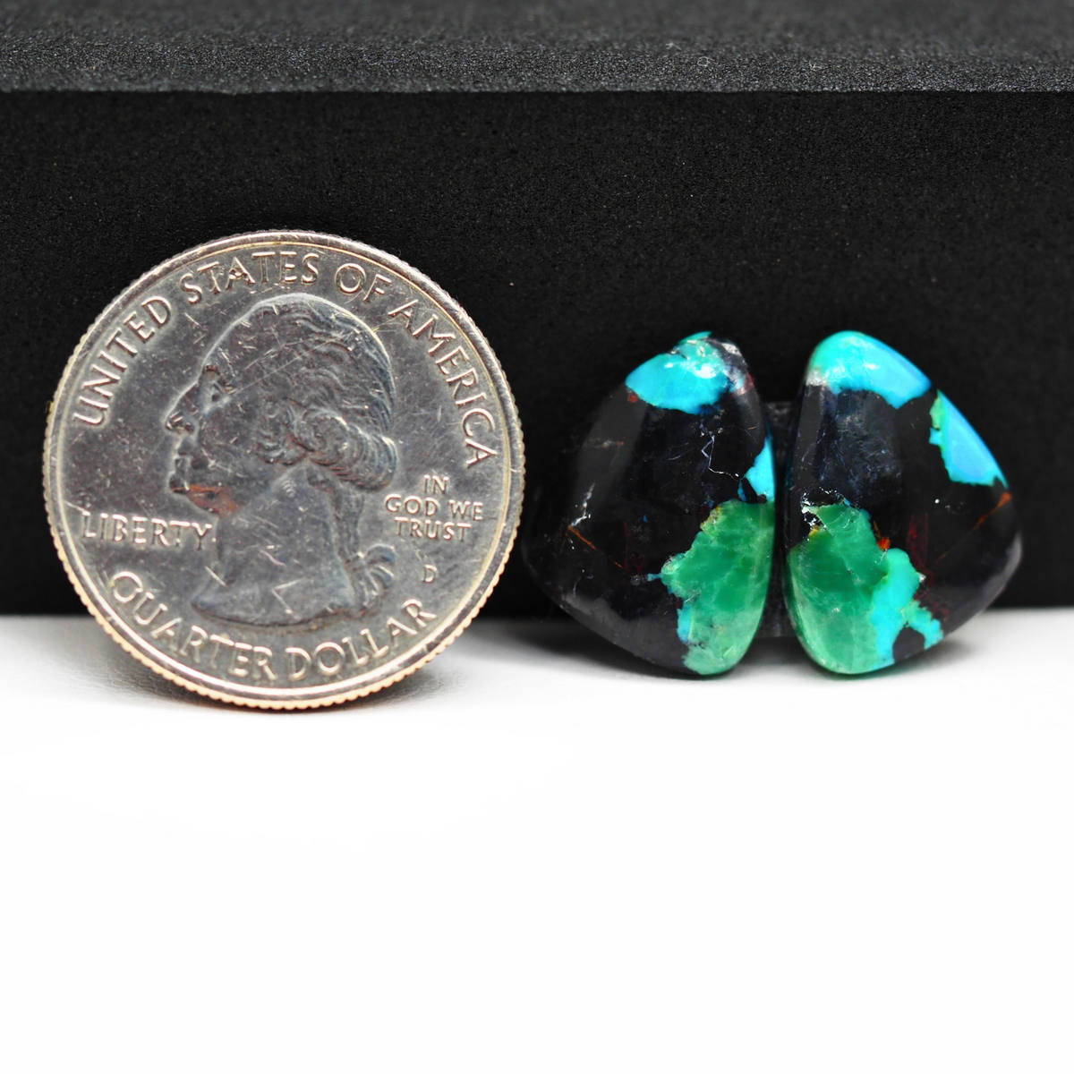 Mohave Buffalo composite pair 17x13x3mm 11ct freeform cabochon Kingman - photo 1