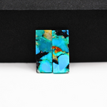Mohave Buffalo composite pair 20x7x3mm 9.5ct baguette cabochon Kingman - photo 3