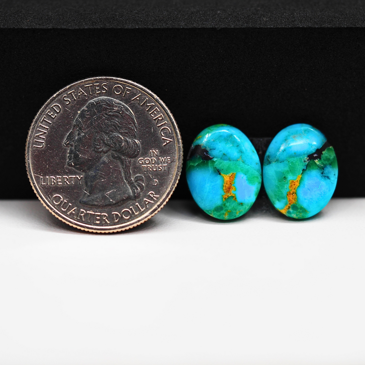 Mohave Buffalo composite pair 15x12x3mm 9ct oval cabochon Kingman - photo 1