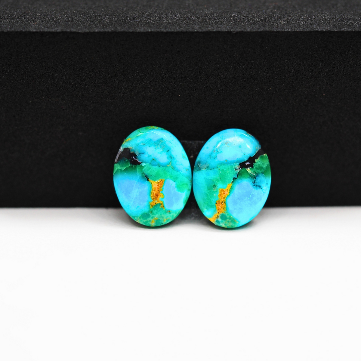 Mohave Buffalo composite pair 15x12x3mm 9ct oval cabochon Kingman - photo 2