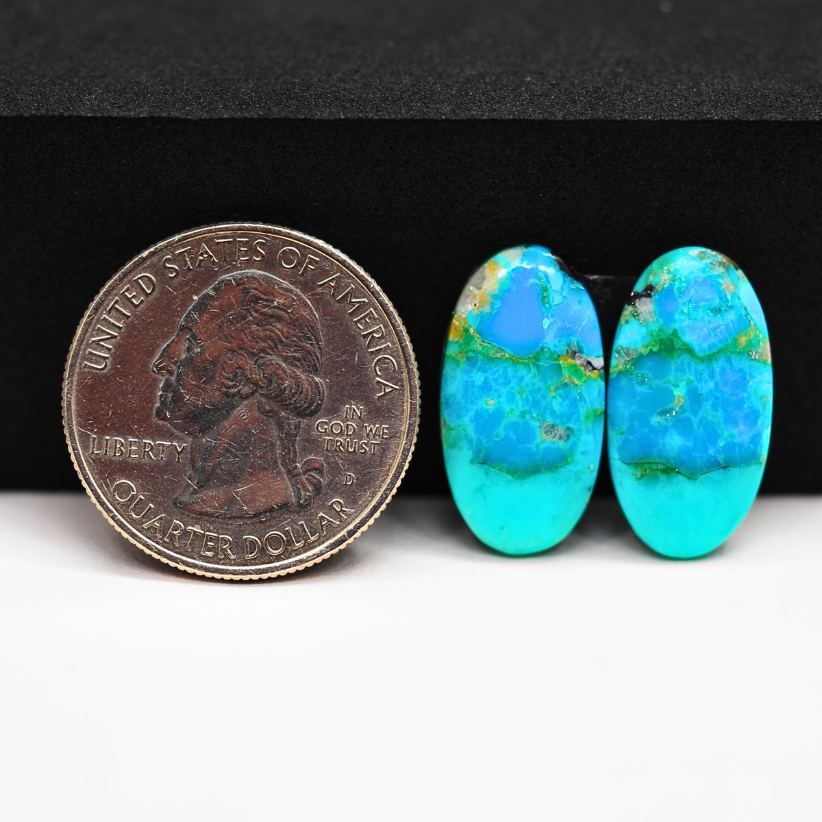 Mohave Buffalo composite pair 21x11x3mm 13.5ct oval cabochon Kingman - photo 1