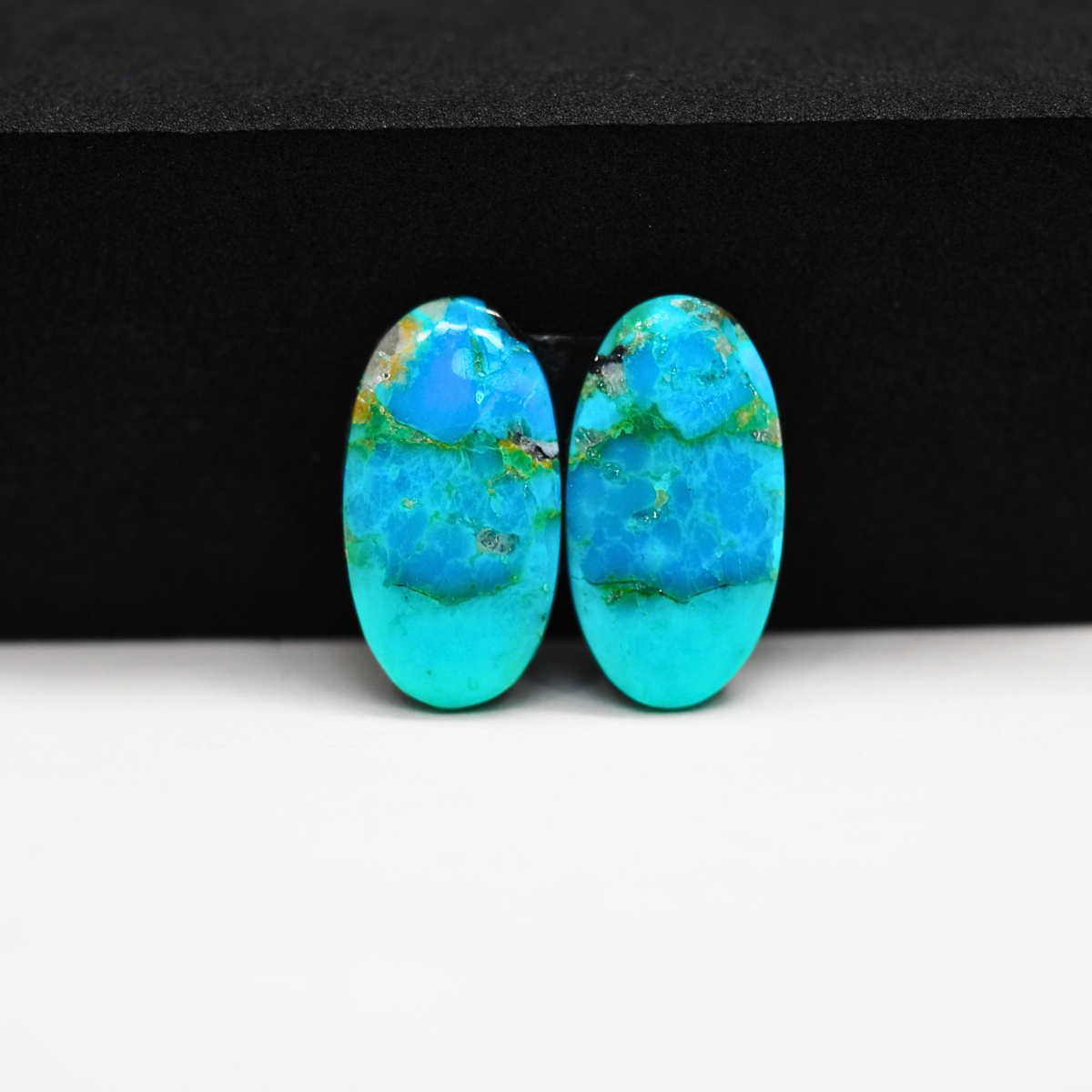 Mohave Buffalo composite pair 21x11x3mm 13.5ct oval cabochon Kingman - photo 2