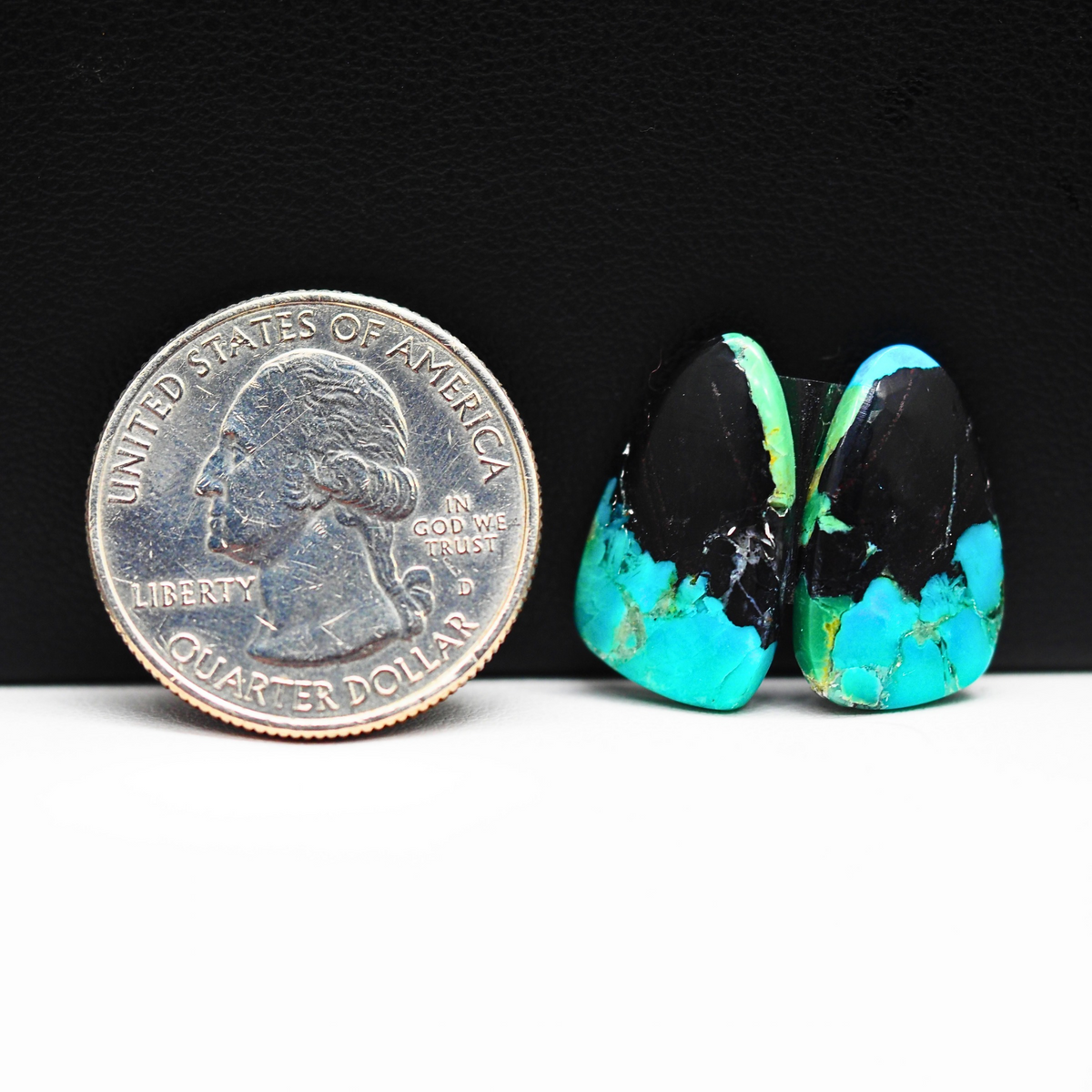 Mohave Buffalo composite pair 19x11x3mm 11.5ct freeform cabochon Kingman - photo 1