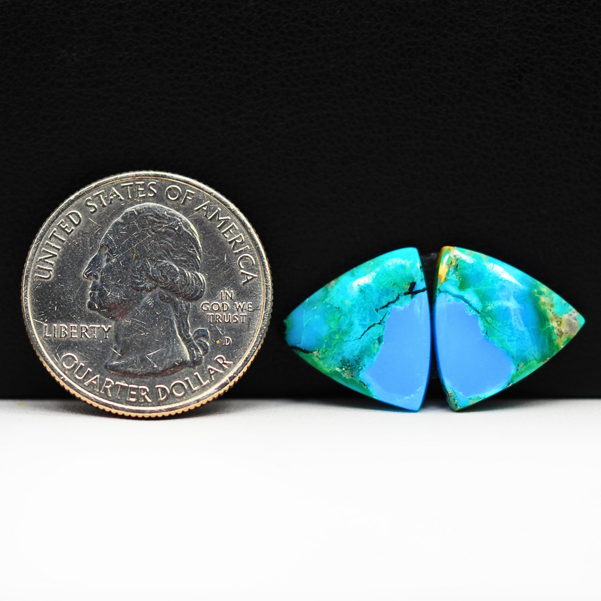 Mohave Buffalo composite pair 15x15x3mm 11ct trillion cabochon Kingman - photo 1