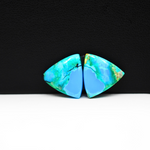 Mohave Buffalo composite pair 15x15x3mm 11ct trillion cabochon Kingman - photo 2