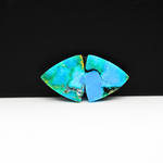 Mohave Buffalo composite pair 15x15x3mm 11ct trillion cabochon Kingman - photo 3
