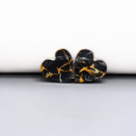 Kingman Black Buffalo Copper Composite Heart Cabochon Pair 14x14x4mm 12.5ct - black stone with bright copper veins - Pedra Gems