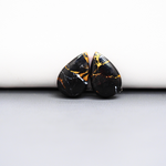 Kingman Black Buffalo Copper Composite Pear Cabochon Pair 14x11x3mm 10.5ct - black stone with bright copper veins - Pedra Gems