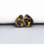 Kingman Black Buffalo Copper Composite Freeform Cabochon Pair 16x12x3mm 11.5ct - black stone with bright copper veins - Pedra Gems