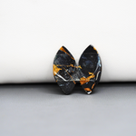 Kingman Black Buffalo Copper Composite Marquise Cabochon Pair 22x11x3mm 10.5ct - black stone with bright copper veins - Pedra Gems
