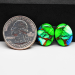 Peacock Dahlia composite pair 16x12x3mm 12.5ct oval cabochon - photo 1