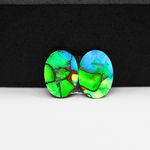 Peacock Dahlia composite pair 15x11x3mm 9ct oval cabochon - photo 3