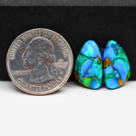 Peacock Dahlia composite pair 15x10x3mm 10.5ct freeform cabochon - photo 1