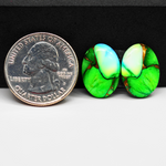 Peacock Dahlia composite pair 18x13x3mm 15ct oval cabochon - photo 1
