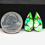 Peacock Dahlia composite pair 21x10x4mm 12.5ct pear cabochon - photo 1