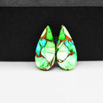 Peacock Dahlia composite pair 21x10x4mm 12.5ct pear cabochon - photo 2