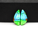 Peacock Dahlia composite pair 20x9x3mm 10ct freeform cabochon - photo 2