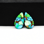 Peacock Dahlia composite pair 17x10x3mm 11.5ct pear cabochon - photo 2