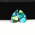 Peacock Dahlia composite pair 17x10x3mm 11.5ct pear cabochon - photo 3