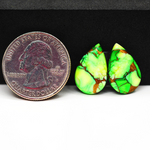 Peacock Dahlia composite pair 18x11x3mm 11ct pear cabochon - photo 1