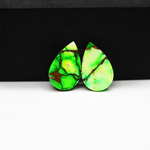 Peacock Dahlia composite pair 18x11x3mm 11ct pear cabochon - photo 3