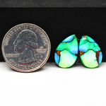 Peacock Dahlia composite pair 17x11x3mm 9.5ct pear cabochon - photo 1