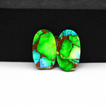 Peacock Dahlia composite pair 19x12x3mm 15ct oval cabochon - photo 3