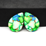 Peacock Dahlia composite pair 27x20x3mm 33ct pear cabochon - photo 2