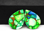 Peacock Dahlia composite pair 27x20x3mm 33ct pear cabochon - photo 3