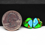 Peacock Dahlia composite pair 13x12x3mm 8.5ct heart cabochon - photo 1