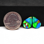 Peacock Dahlia composite pair 17x11x3mm 10.5ct pear cabochon - photo 1