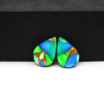 Peacock Dahlia composite pair 17x11x3mm 10.5ct pear cabochon - photo 2